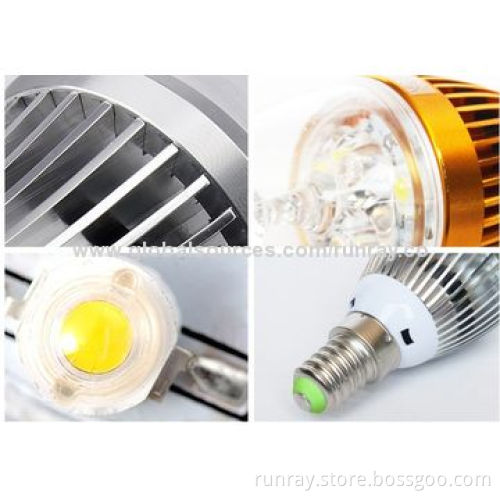 E14 LED Bulb, 3W, 85-265V AC, Gold Color Housing, CE, Bridgelux Chip/Epistar/EpiLEDs Chip